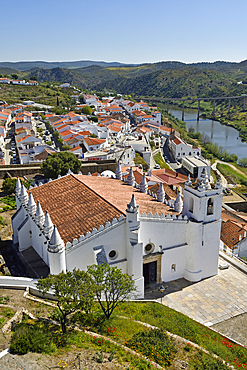 Main Church of Mertola, originally a mosque, overlooking the Guadiana River, Alentejo region, Portugal, southwertern Europe