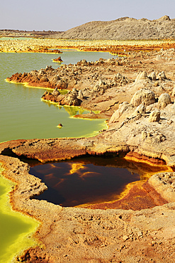 January 27, 2011 - Dallol geothermal area, potassium salt deposits formed by brine hot springs, Danakil Depression, Ethiopia.