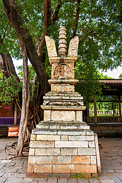 Ancient stone pagodas in Kaiyuan Temple, Quanzhou, Fujian Province, China. While the temple was first built in 686 A.D., these relics are as as old as 1800 years, predating the founding of the temple.