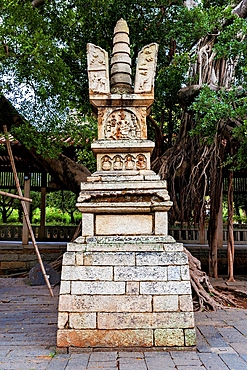 Ancient stone pagodas in Kaiyuan Temple, Quanzhou, Fujian Province, China. While the temple was first built in 686 A.D., these relics are as as old as 1800 years, predating the founding of the temple.