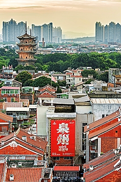 Sunset view of the old town of Quanzhou: Emporium of the World (UNESCO World Heritage), Fujian Province, China