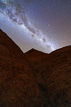 Milky Way over rock formations, Devil's Desert (Desierto del Diablo), Puna, Salta, Argentina