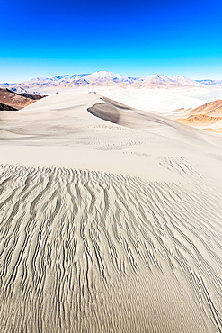 Aerial view of textured white dunes, El Penon, Catamarca, Argentina