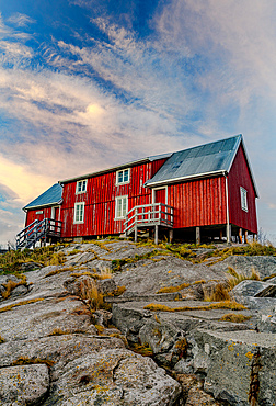 Red cabins, Henningsvaer, Lofoten Islands, Norway