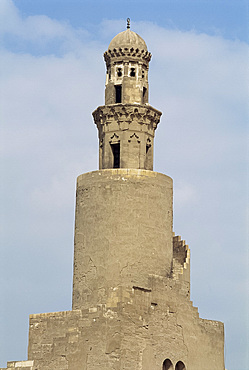 The minaret of the Ibn Tulun Mosque, UNESCO World Heritage Site, Cairo, Egypt, North Africa, Africa