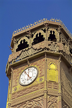 The clock tower of the Muhammad Ali Mosque, Cairo, Egypt, North Africa, Africa