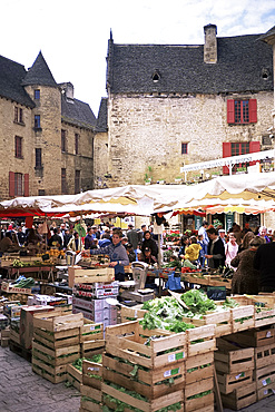 Sarlat market, Dordogne, Aquitaine, France, Europe