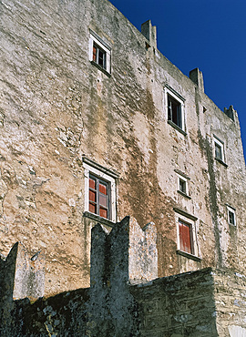 Close-up of old walls of houses on Naxos, Cyclades, Greek Islands, Greece, Europe