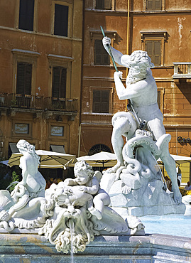 Neptune Fountain, Piazza Navona, Rome, Lazio, Italy, Europe