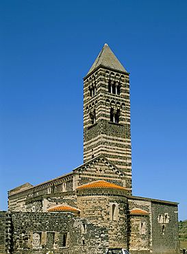 Basilica della S.S. Trinita di Saccargia, Assari, island of Sardinia, Italy, Europe