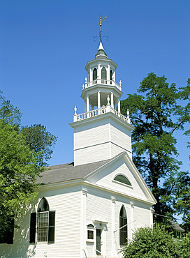 Church steeple, Castine, Maine, New England, United States of America, North America