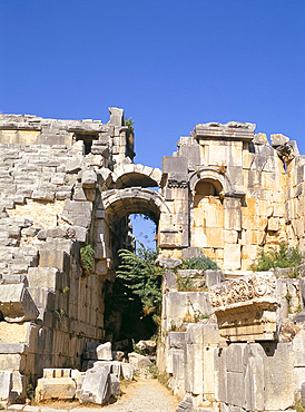 Amphitheatre, ancient Lycian ruins, Myra, Anatolia, Turkey, Asia Minor, Asia