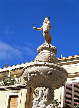 Fountain in Taormina, Sicily, Italy, Europe