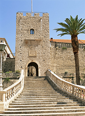 The Land Gate, Korcula Old Town, Korcula, Dalmatia, Croatia, Europe