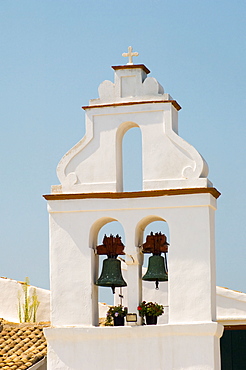 The belltower at the Vlaherna Monastery, Corfu Town, Corfu, Ionian Islands, Greek Islands, Greece, Europe