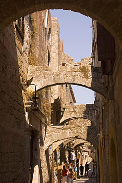 Medieval arches in Rhodes Town, Rhodes, Dodecanese, Greek Islands, Greece, Europe