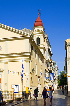 Street scene, Corfu Town, Corfu, Ionian Islands, Greek Islands, Greece, Europe