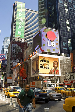 Large billboards in Times Square, New York City, New York, United States of America, North America