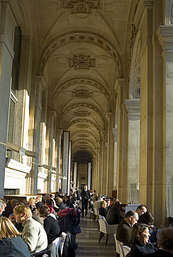 The Cafe Marly in an arcade in front of the Louvre, Paris, France, Europe