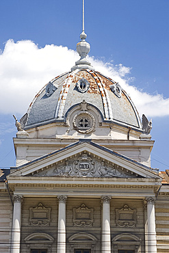 The dome of the National Bank, Bucharest, Romania, Europe