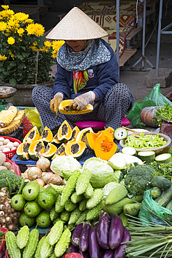 Fruit and vegetables for sale at the market in Hoi An, Quang Nam Province, Vietnam, Indochina, Southeast Asia, Asia