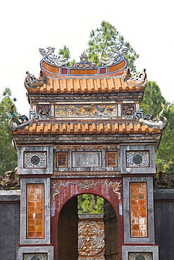 The Cong Gate at the entrance to the Tomb of Tu Duc, Duong Xuan Thong Village outside Hue, Vietnam, Indochina, Southeast Asia, Asia