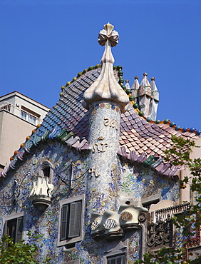 Detail of Gaudi's Casa Batllo, Barcelona, Spain