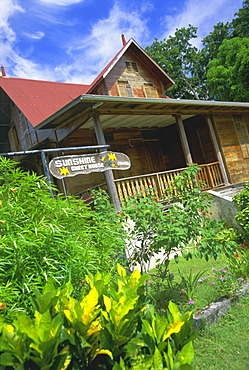 Traditional guest house, La Digue Island, Seychelles, Indian Ocean, Africa