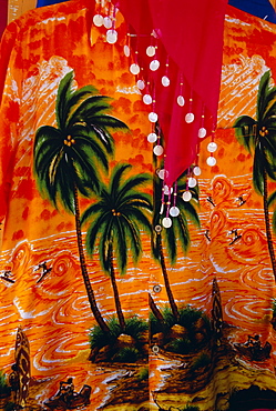 Colourful clothes hanging in a shop, St. Lucia, Windward Islands, West Indies, Caribbean, Central America