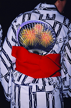 Rear view of a traditional kimono, Tokyo, Japan, Asia