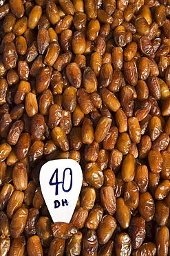 Dates for sale in the Souq, Marrakesh, Morocco, North Africa, Africa