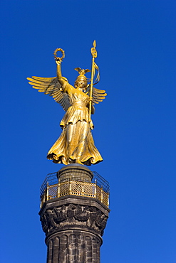 Close-up of Siegessaule monument (Victory Column), Berlin, Germany, Europe