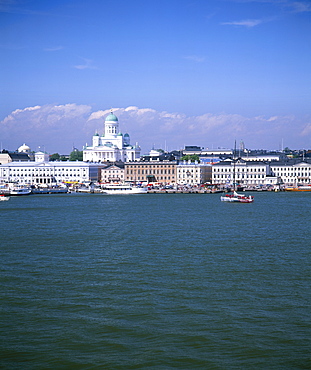 Lutheran Christian cathedral  on skyline, Helsinki, Finland, Scandinavia, Europe