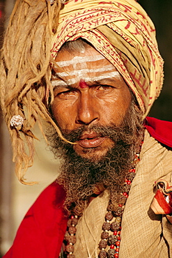 Portrait of a Saddhu, Hindu holy man, Kathmandu, Nepal