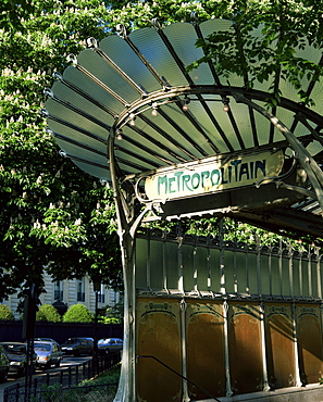 Metropolitain station entrance, Paris, France, Europe