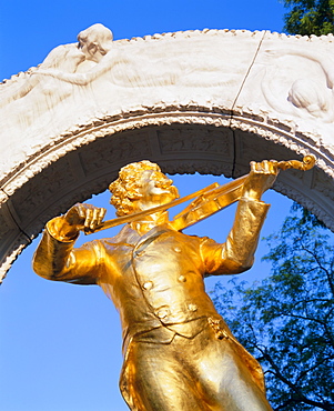 Statue on Strauss monument in Stadt park, Vienna, Austria, Europe