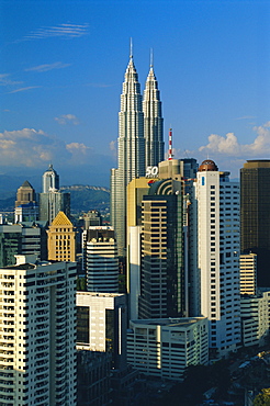 City skyline including the Petronas Building, the world's highest building, Kuala Lumpur, Malaysia