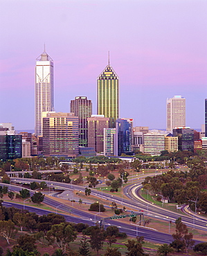 City skyline from Kings Park, Perth, Western Australia, Australia