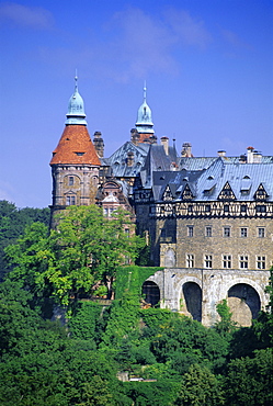 Ksiaz castle, Sudeten mountains, Silesia, Poland, Europe