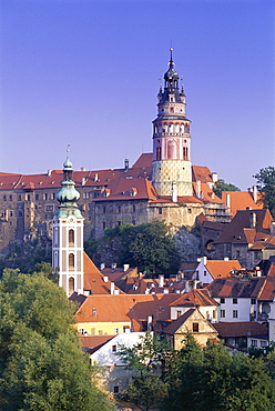 Round tower, Krumlov Castle, Cesky Krumlov, UNESCO World Heritage Site, Krumlov, South Bohemia, Czech Republic, Europe