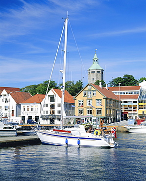 Old wooden buildings along Skagenkaien, Stavanger, Norway, Scandinavia