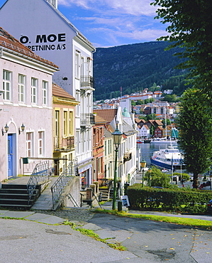 Central Bergen and harbour, Bergen, Western Fjords, Norway