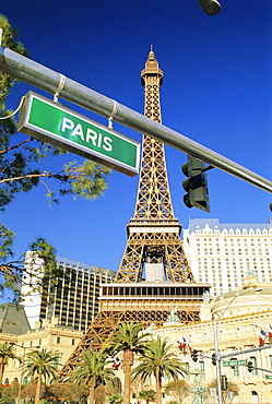 Mock Eiffel tower, Paris, Las Vegas, Nevada, USA, North America