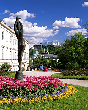 Mirabell Gardens and the Old city, UNESCO World Heritage Site, Salzburg, Austria, Europe