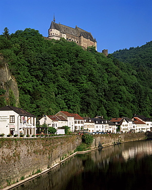 Vianden town and castle, Vianden, Luxembourg, Europe