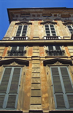 Building Exterior Showing Window Shutters, Genoa, Italy