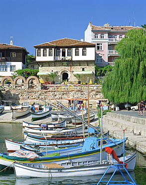 Boats in the harbour at Nessebur in Bulgaria, Europe