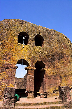 Chapel of Bet Danaghel built in memory of nuns martyred on orders of the Roman Emperior Julian, in the courtyard of Bet Maryam (St. Mary's), Lalibela, UNESCO World Heritage Site, Ethiopia, Africa