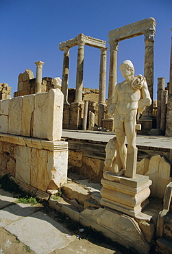 The Theatre, Roman site of Leptis Magna, Libya, North Africa, Africa