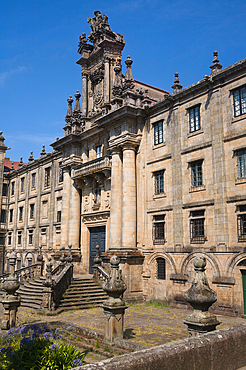 The impressive facade of the San Martino Pinario monastery in Santiago de Compostela
